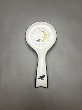 Prima Design Moon & Raven Spoon Rest - White with Black and Yellow Accent